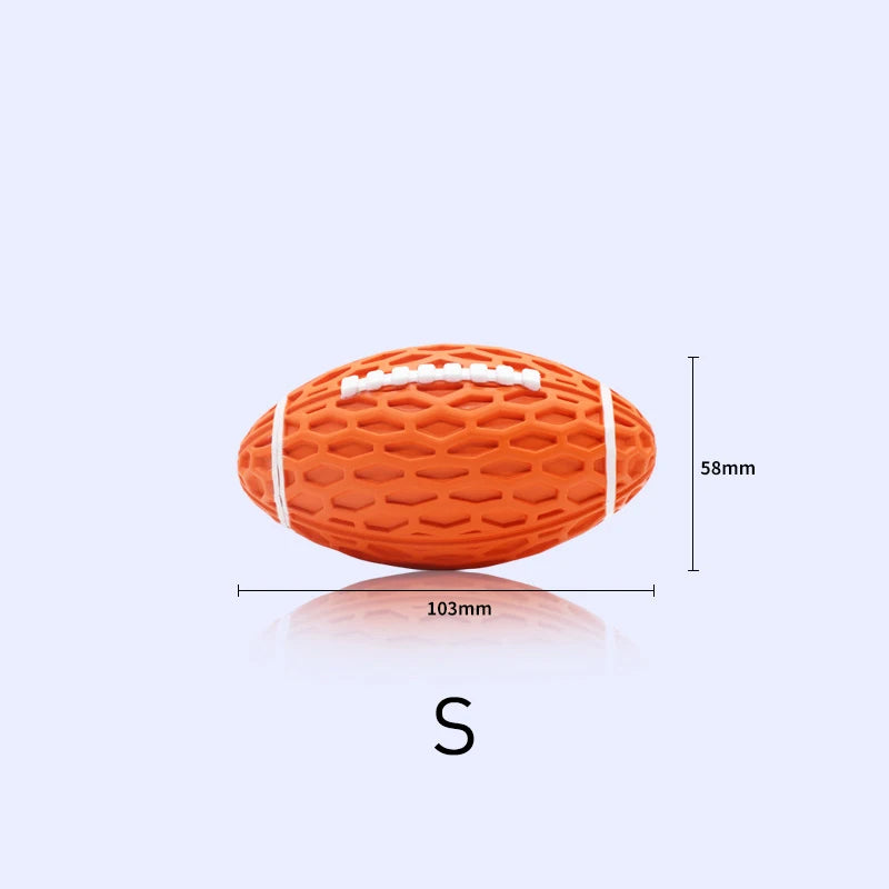 Football Dog Toy Rubber Pet Rugby Squeaky Sounding Ball Teeth Cleaning Chew Toy Interactive Play Pet Supplies Accessories - Premium pet toy from Lizard Vigilante - Just $19.99! Shop now at Lizard Vigilante