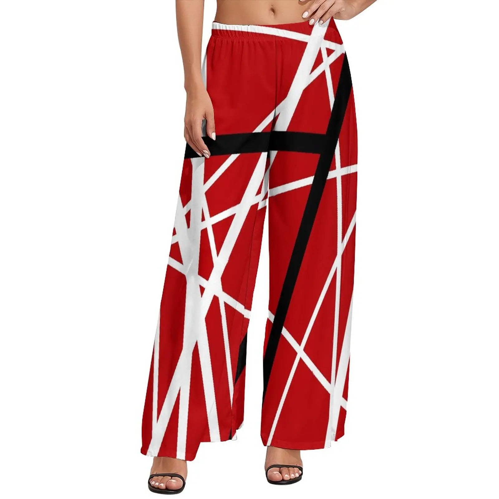 Vintage Van Halen Women's Wide Leg Casual Trousers – High Waist Street Fashion Gift - Premium pants from Lizard Vigilante - Just $45.88! Shop now at Lizard Vigilante