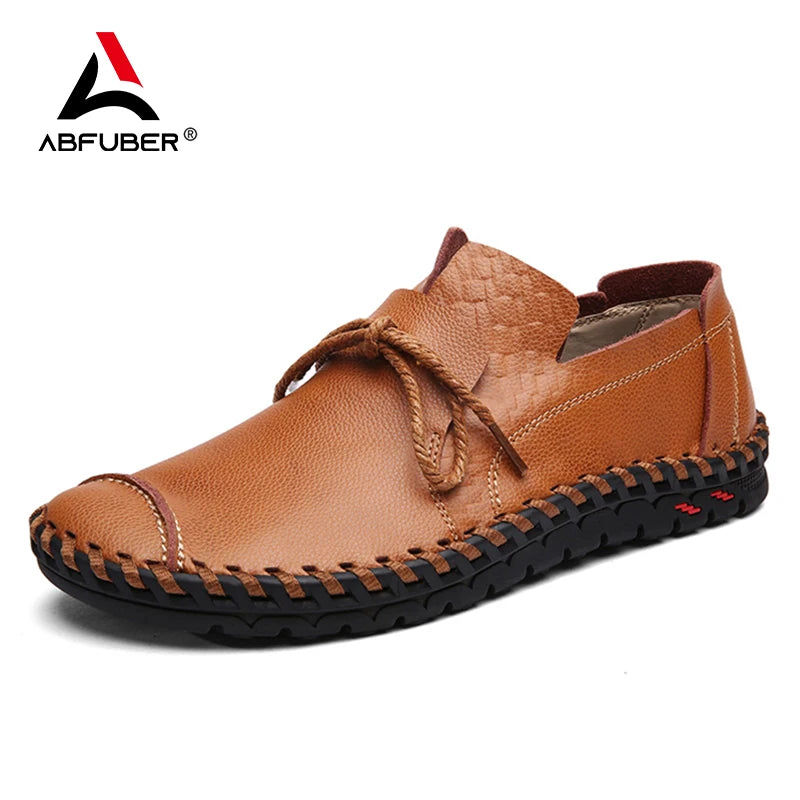 Spring Handmade Leather Men’s Slip-On Casual Loafers – Soft Driving Shoes for Everyday Style - Premium shoes from Lizard Vigilante - Just $77.77! Shop now at Lizard Vigilante