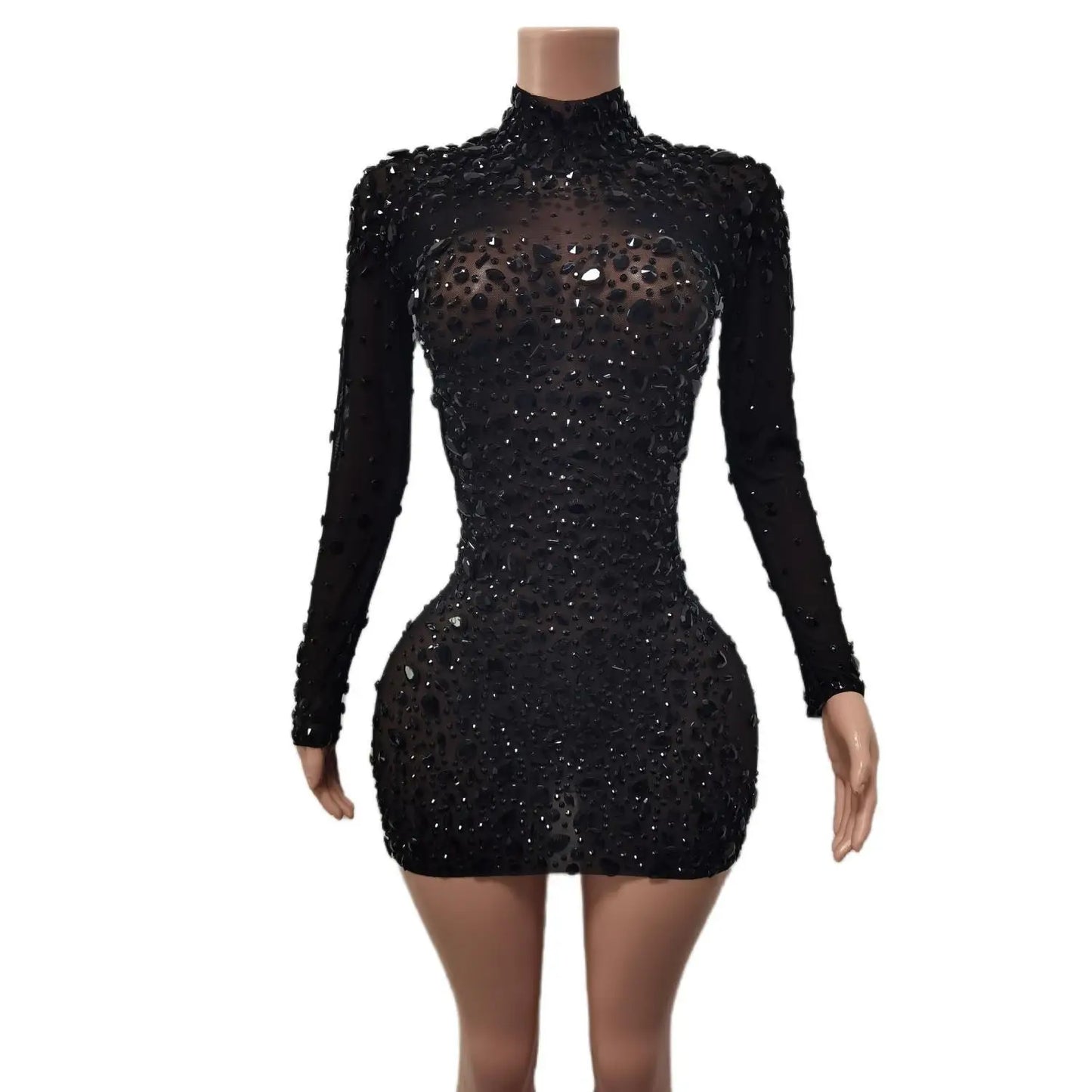 Christia Bella Sparkly Pink Rhinestones Dress – Sexy Dance Performance & Evening Party Dress with Abstract Pattern - Premium dress from Lizard Vigilante - Just $208.88! Shop now at Lizard Vigilante