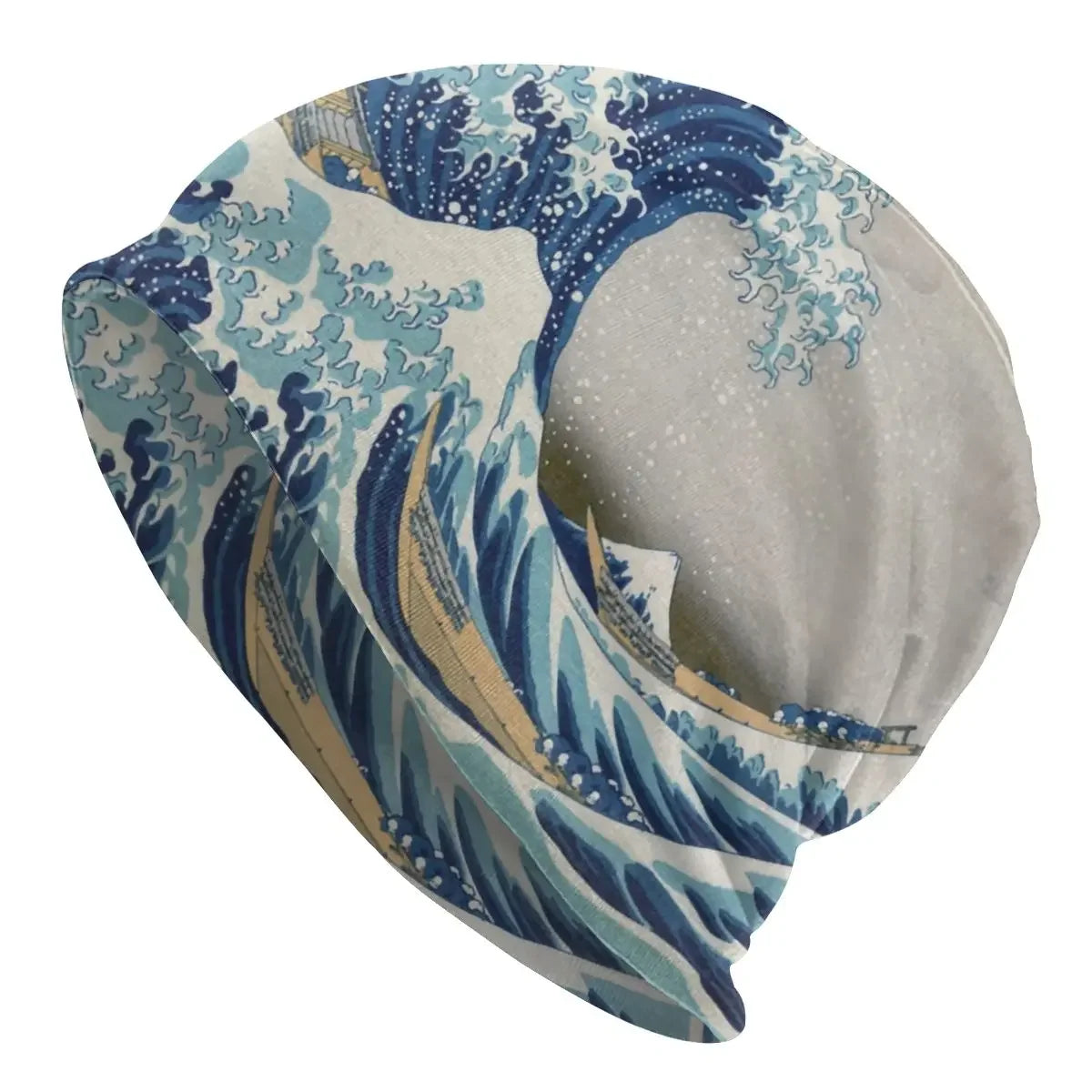 Unisex The Great Wave Off Kanagawa Beanie – Japanese Ukiyo-e Knit Cap for Casual Street Style - Premium beanies from Lizard Vigilante - Just $23.88! Shop now at Lizard Vigilante