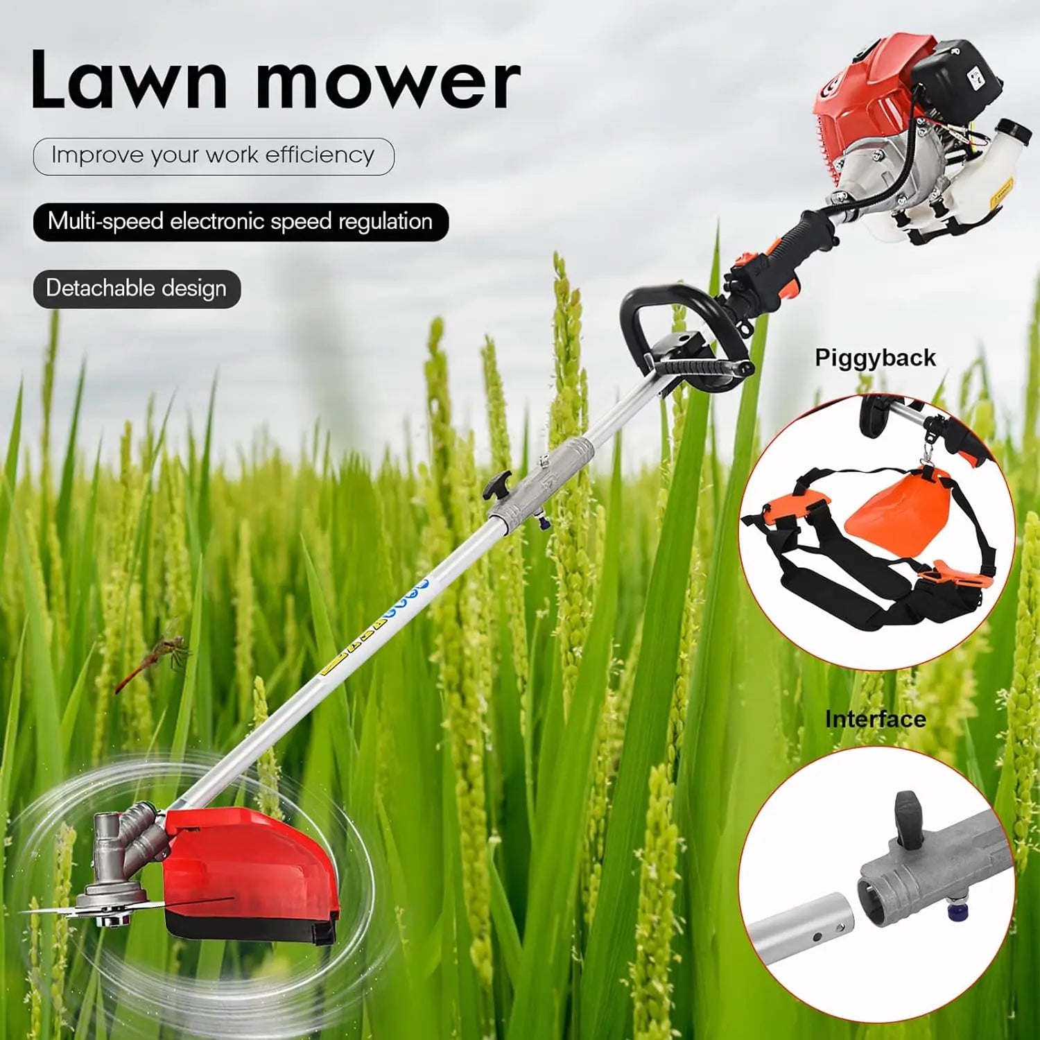 5-in-1 Lawn Mower and Weed Eater - 52cc Petrol Hedge Trimmer with Powerful Motor, Guard Accessories, and Multi-Functionality - Premium lawn mower from Lizard Vigilante - Just $329.99! Shop now at Lizard Vigilante