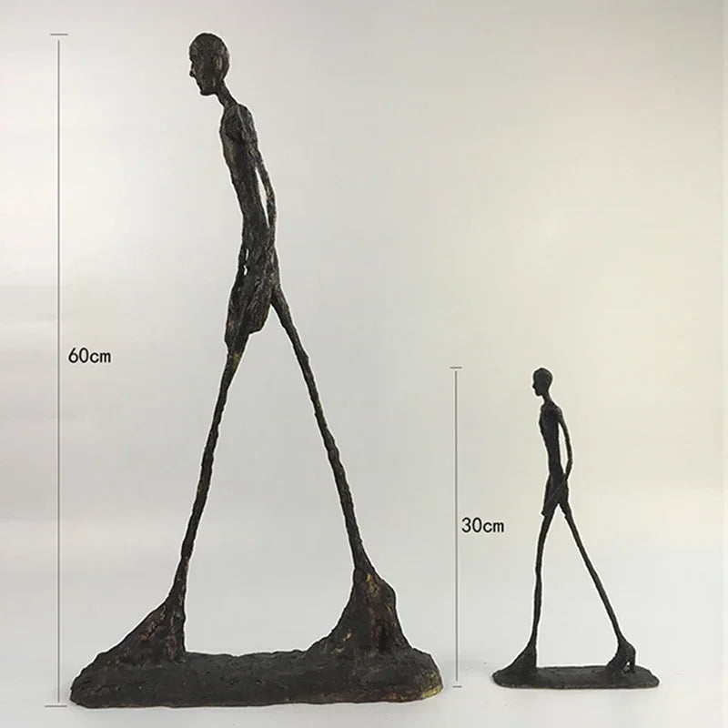 Large Handmade Abstract Walkers Sculpture Brass Bronze Traveler Walking Man Statue Person Walker Decoration Office Home Decor