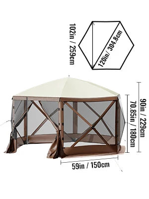 ⚡ VEVOR PIT LORD POP-UP GAZEBO | 6-Sided Heavy Metal Sun Shelter for the Wild ⚡