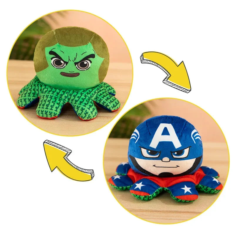 Marvel Avengers Reversible Plush Doll – Spiderman, Iron Man, Hulk, Captain America, Thanos, Octopus Toy for Kids' Gifts (20cm) - Premium doll from Lizard Vigilante - Just $18.88! Shop now at Lizard Vigilante