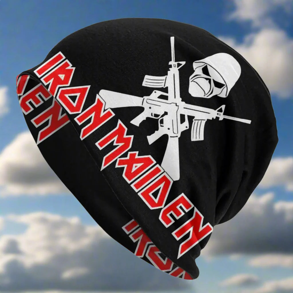 Iron Maiden Knit Beanie | Badass Unisex Warm Hat for Autumn & Winter 2024 | Kpop Graphic Cap - Premium beanie from Lizard Vigilante - Just $22.88! Shop now at Lizard Vigilante