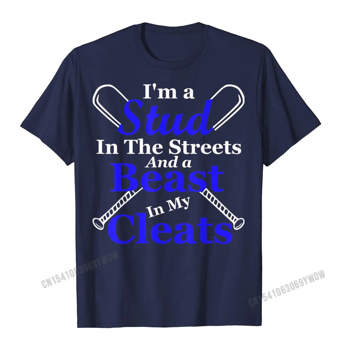 Im A Stud In The Streets And Beast Cleats Baseball T-Shirt Men Cotton Top T-Shirts For Men Simple Style Tees Hot Sale Classic - Premium t-shirt from Lizard Vigilante - Just $23.99! Shop now at Lizard Vigilante