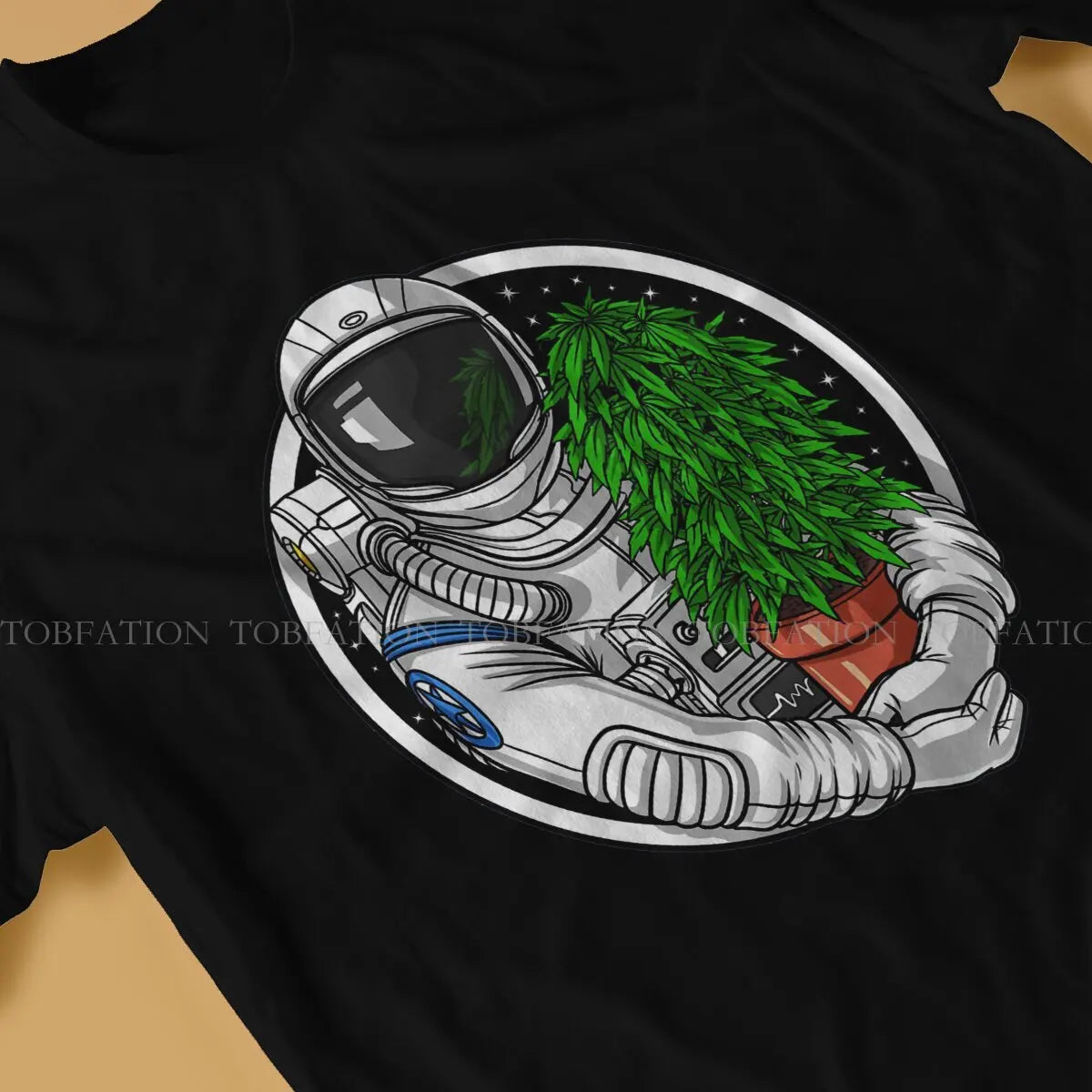 Weed Marijuana 420 Smoking Astronaut T-Shirt – Graphic Harajuku Crewneck Cotton Tee for Men - Premium T-Shirt from Lizard Vigilante - Just $23.88! Shop now at Lizard Vigilante