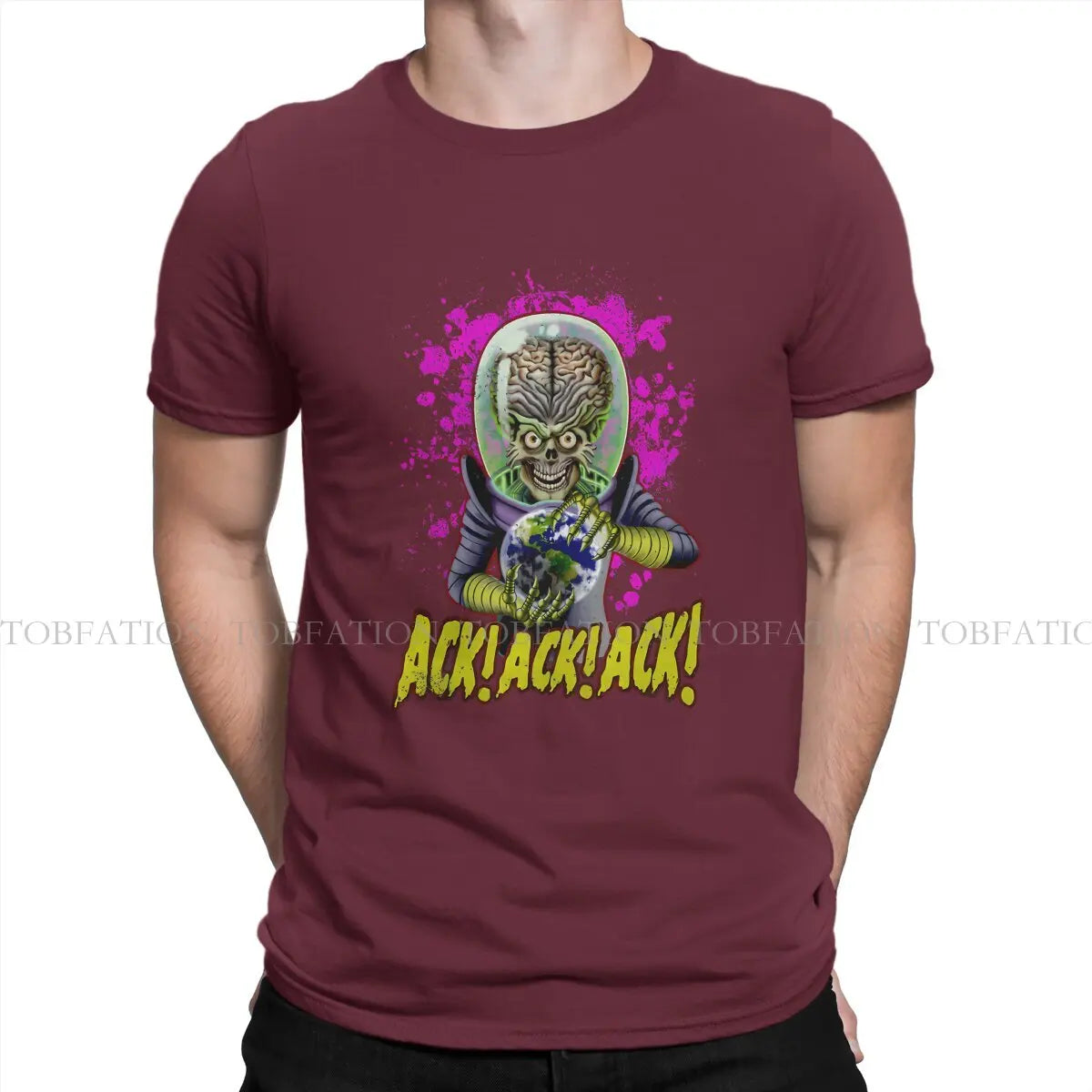 Ack Round Collar TShirt Mars Attacks Alien Sci-Fi Movies Fabric Original T Shirt Man's Clothes Individuality Fluffy - Premium  from Lizard Vigilante - Just $20.99! Shop now at Lizard Vigilante