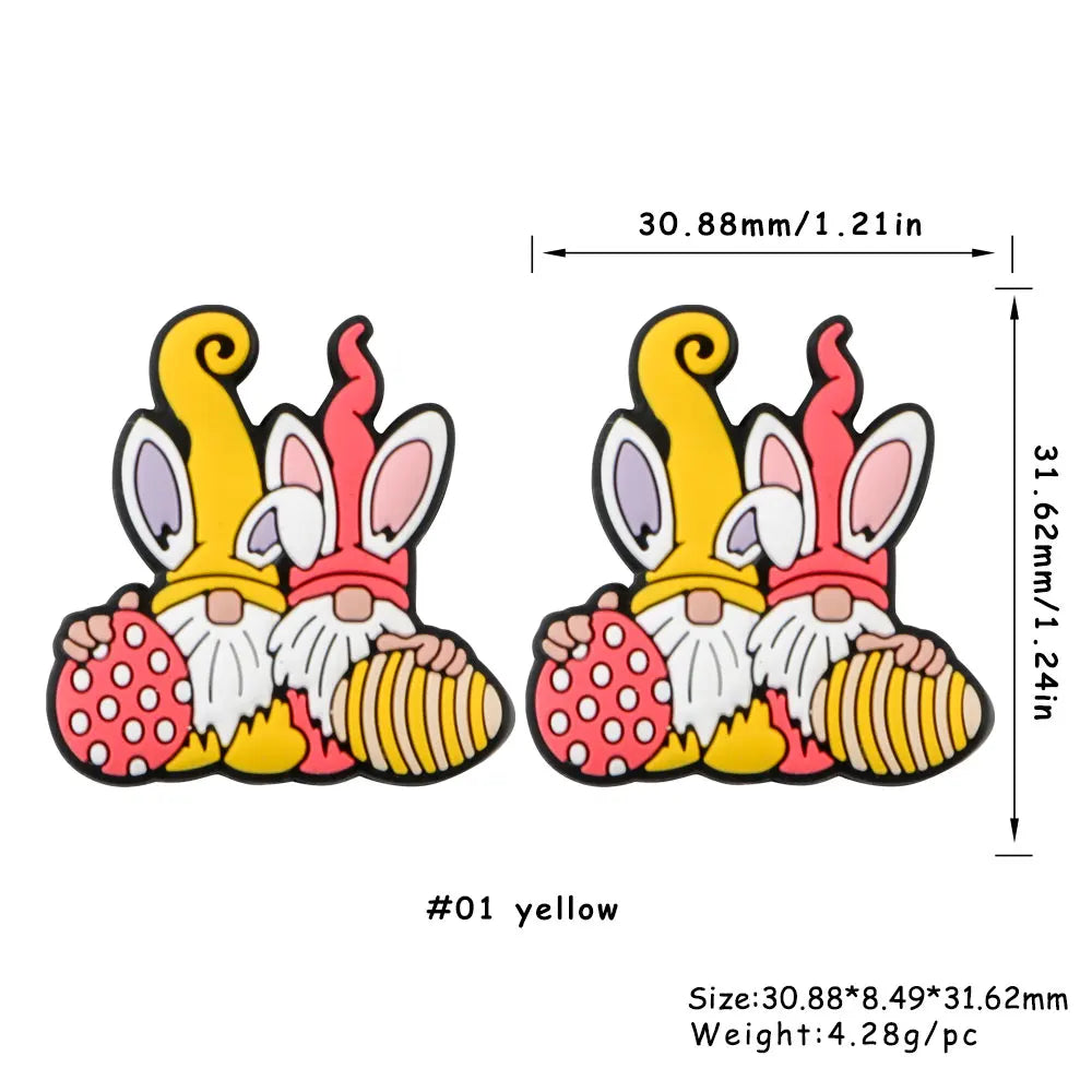 Kovict 5/10Pcs New Focal Silicone Beads Easter Series Bead For Jewelry Making DIY  KeyChain Bracelet Necklace Pen Accessories