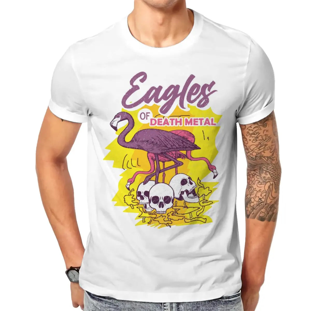 Eagles of Death Metal Rock Anthems and Musical Journeys Tshirt Harajuku Men Large Cotton Crewneck T Shirt - Premium  from Lizard Vigilante - Just $18.99! Shop now at Lizard Vigilante