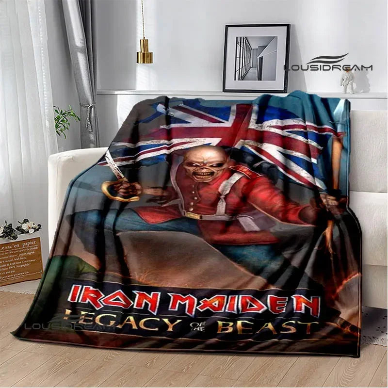 Iron Maiden Printed Blanket – Soft Flannel Kids & Adults Throw | Warm, Portable, and Perfect for Home or Travel - Premium blanket from dsers - Just $33.66! Shop now at Lizard Vigilante