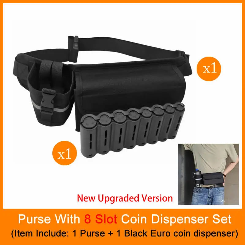 Multi Pocket Waiter’s Waist Wallet with Coin Dispenser and 8 Slots