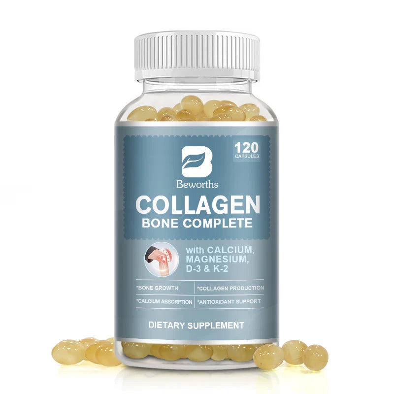 Beworths Bone Collagen Complete Capsules for Calcium Absorption Bone Growth Collagen Antioxidant Support Collagen Production