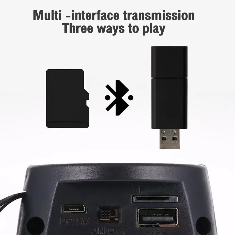 S12 Wireless Bluetooth Speakers Powerful Portable Sound Box Subwoofer Car Audio Bass MP3 Player Sound System LED Lights