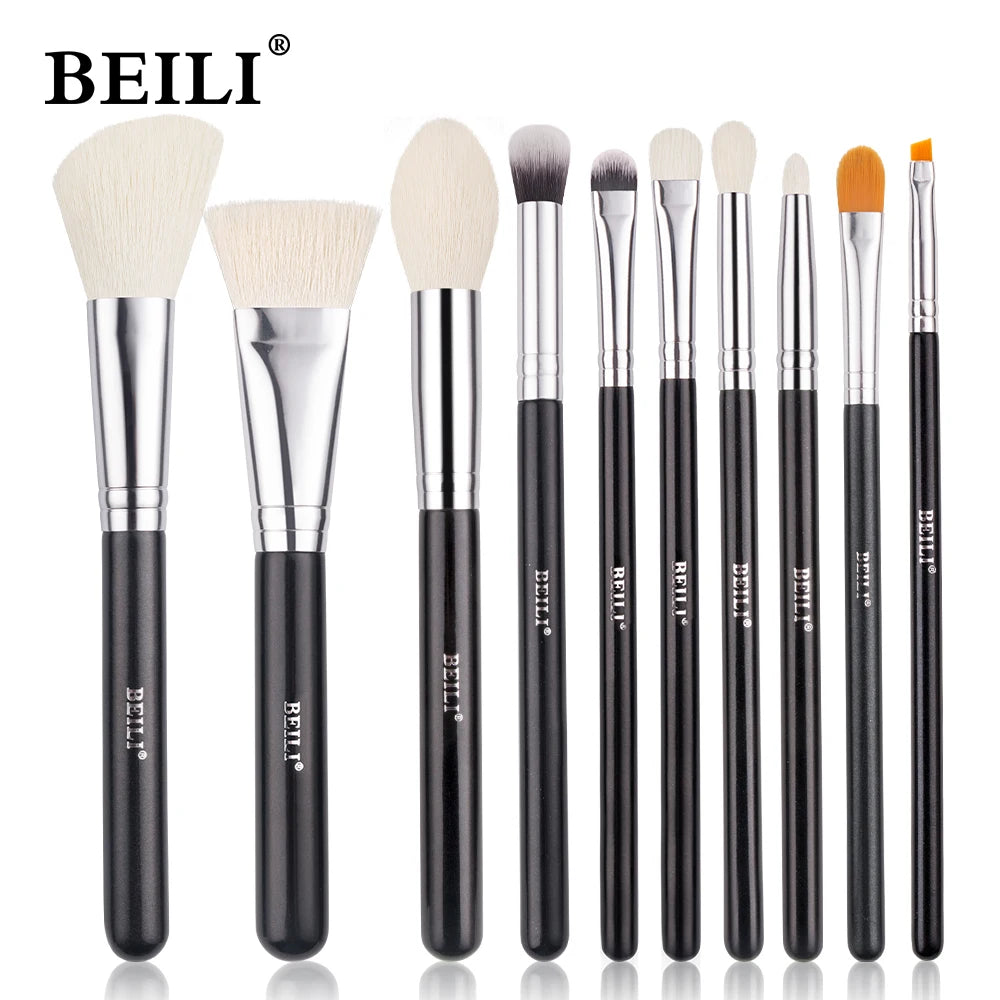 BEILI Professional Black Makeup Brushes Set - Natural Goat Hair, Synthetic Hair, 30-Piece Kit - Premium makeup brush set from Lizard Vigilante - Just $35.99! Shop now at Lizard Vigilante