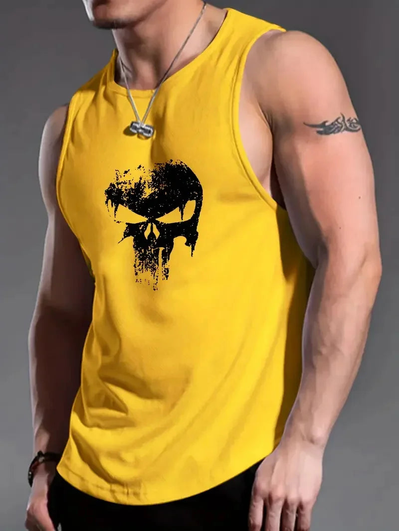 Funny 3D Skull Print Men's Tank Tops Hip Hop Trend Harajuku Sleeveless Shirt Summer Gym T-shirt Man Fashion Fitness Run Vest Tee - Premium  from Lizard Vigilante - Just $7.99! Shop now at Lizard Vigilante