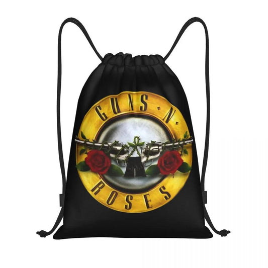 Guns N Roses Bullet Logo Drawstring Backpack Women Men Gym Sport Sackpack Portable Hard Rock Band Training Bag Sack - Lizard Vigilante