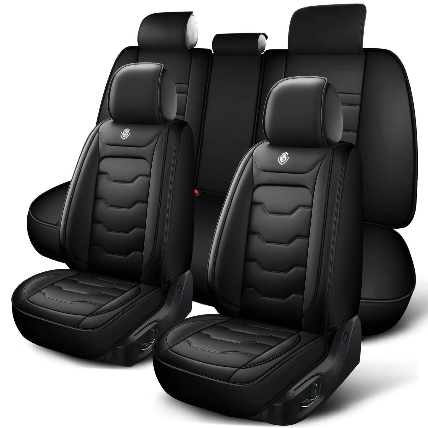 HellRide Universal 5-Seater Leather Seat Armor — Airbag Safe, All-Season Fit, Diamond-Stitched Comfort for Cars, SUVs & Pickups