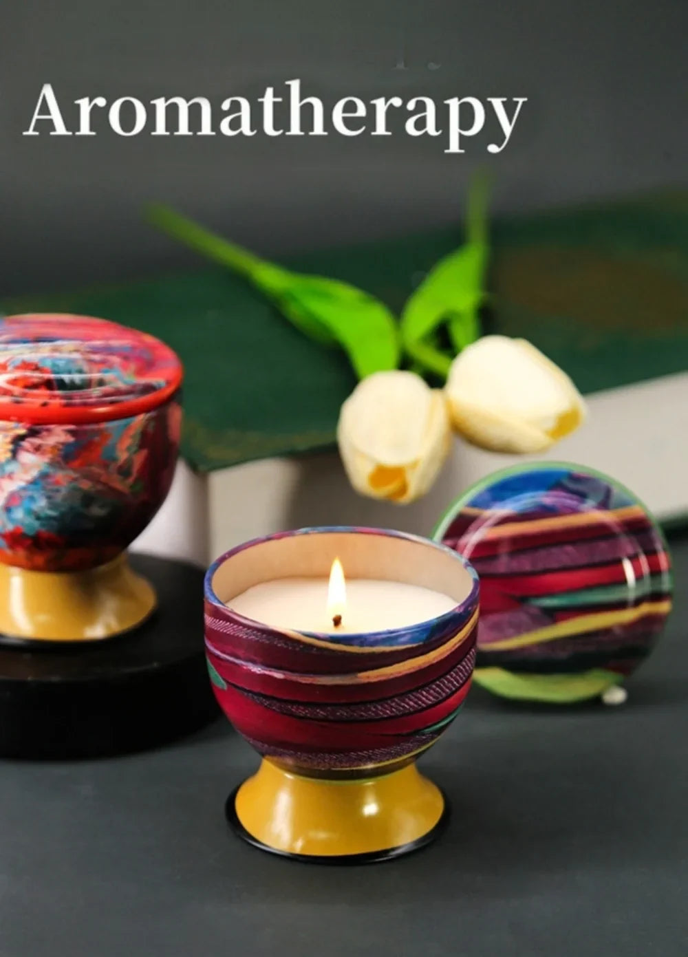 Natural Smokeless Soy Wax Candle in Iron Tin, Champagne Flute Style - Home Fragrance Gift for Birthday Christmas Handmade