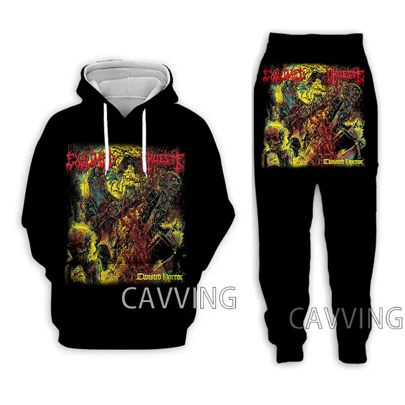 Gruesome Rock 3D Printed Casual Hoodie & Jogging Pants Set – Unisex Hooded Sweatshirt & Trousers Suit for Men and Women, Spring & Autumn Fashion - Premium hoodie from Lizard Vigilante - Just $67.99! Shop now at Lizard Vigilante