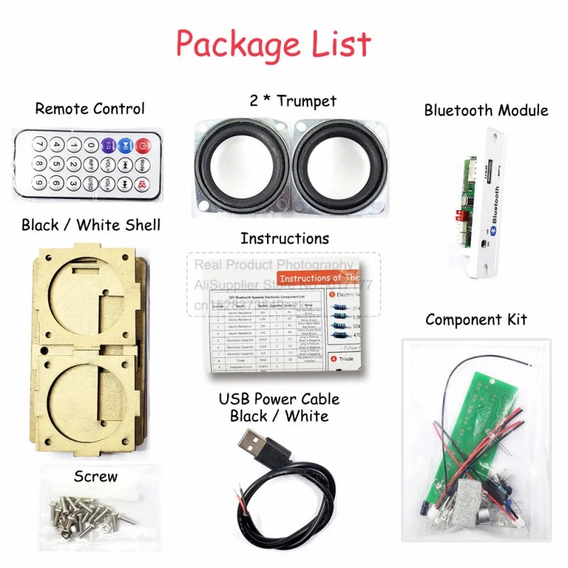 DIY Bluetooth Speaker Kit Electronics DIY Soldering Project Practice Solder Assembly DIY Electronic Kit Component 2*3W Speakers
