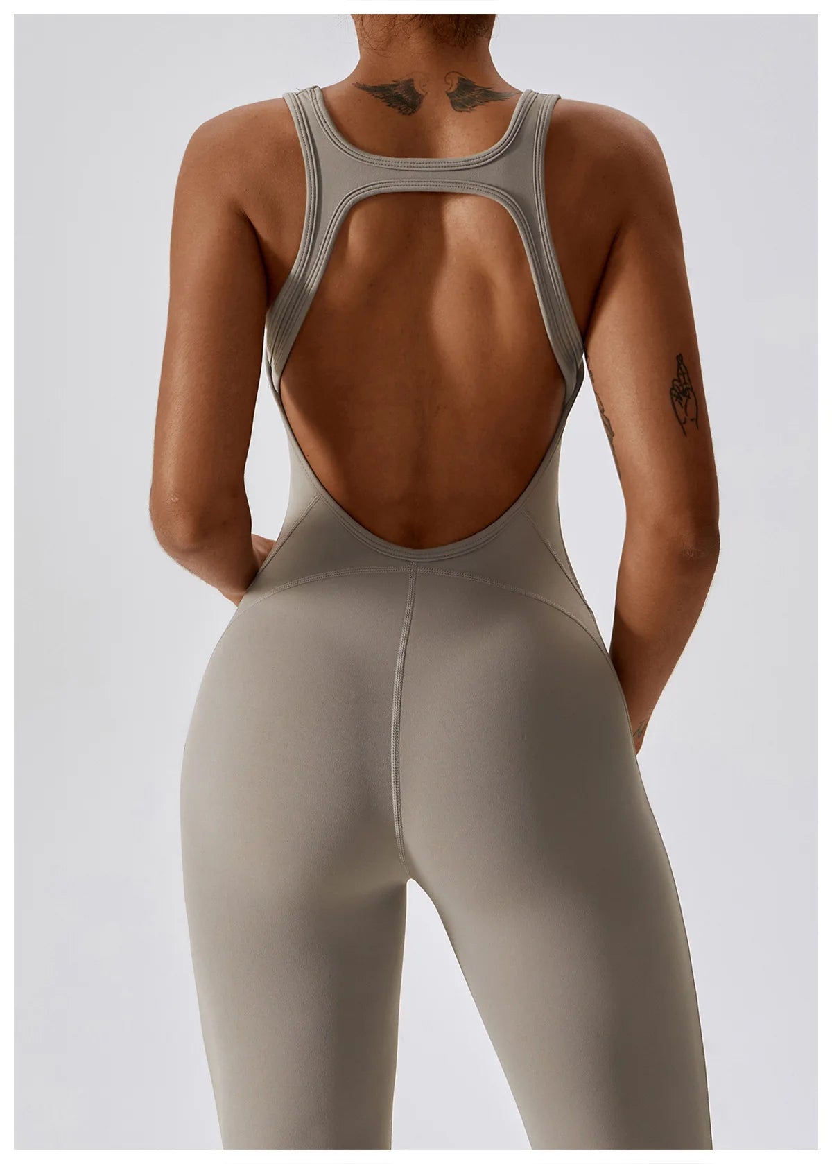 Sexy Back V Jumpsuit Gym Set Women Training Yoga Suit Sportswear Women Sports Jumpsuit Fitness Rompers Stretch Workout Bodysuits - Premium  from Lizard Vigilante - Just $36.99! Shop now at Lizard Vigilante