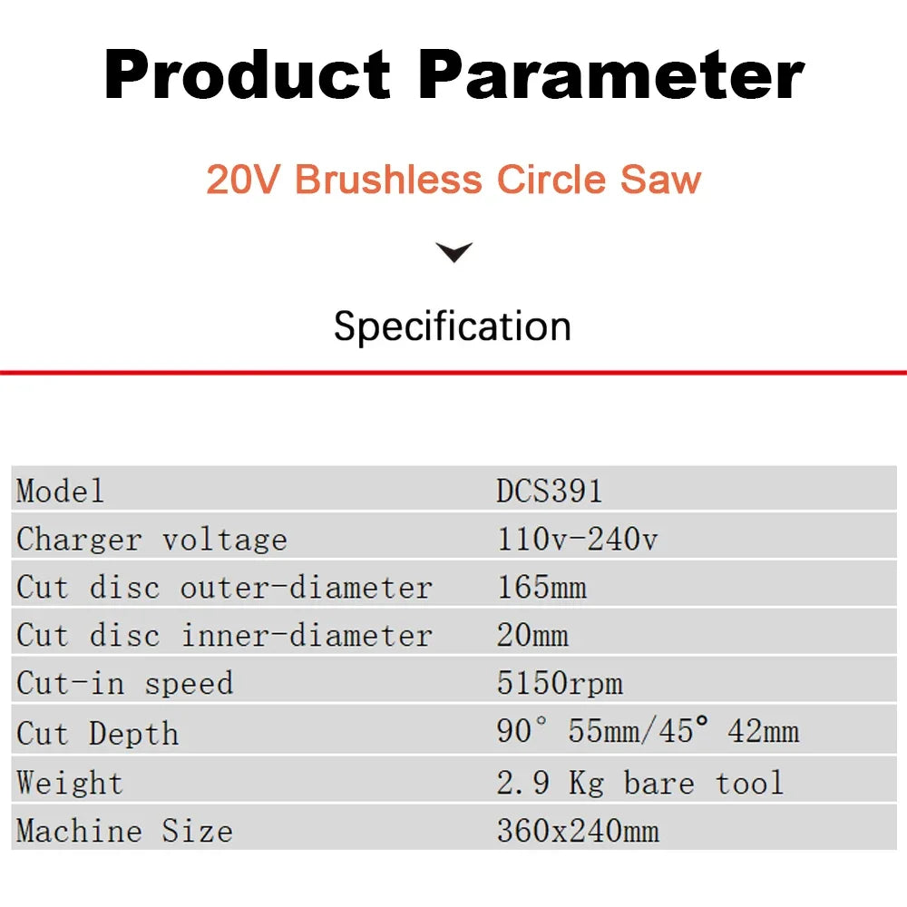 DEWALT DCS391 Cordless Circular Saw – 20V High-Speed Wood Cutting Saw with Brushless Motor, Adjustable 45/90° Angle for Precision Cutting, Compatible with Universal 18V Battery - Premium circular saw from Lizard Vigilante - Just $501.08! Shop now at Lizard Vigilante