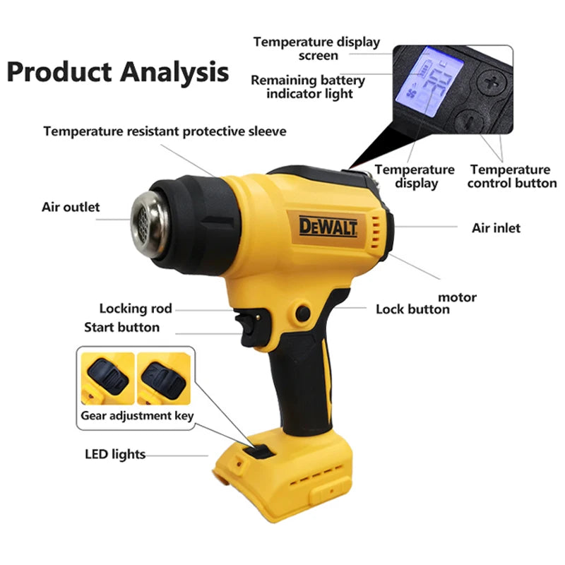 DEWALT DCE530 Cordless Heat Gun – 300W High Power Thermal Blower for Welding, Heat Shrink Wrapping & DIY Projects, Powered by 20V Battery - Premium  from Lizard Vigilante - Just $81.08! Shop now at Lizard Vigilante