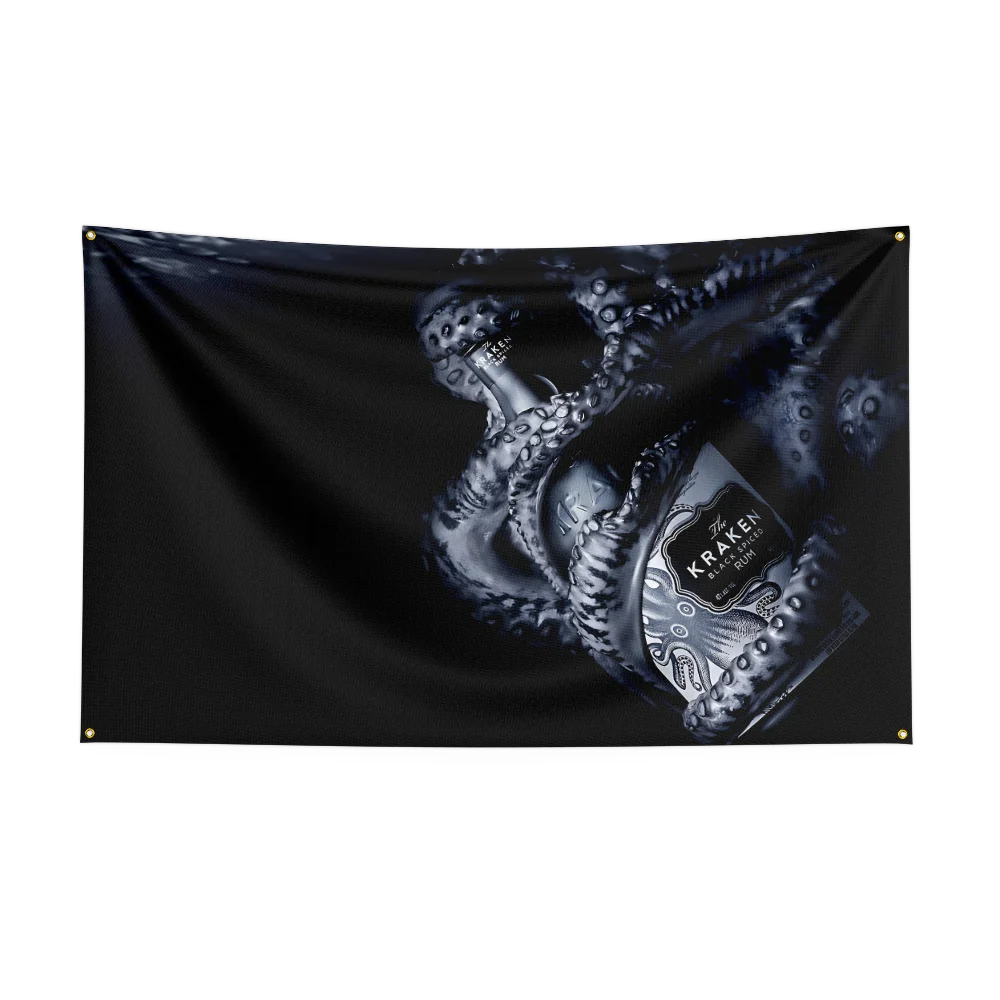 Krakens Rum Flag – 3×5ft Polyester Printed Alcohol & Beer Banner for Indoor and Outdoor Decor - Premium flag from Lizard Vigilante - Just $15.99! Shop now at Lizard Vigilante