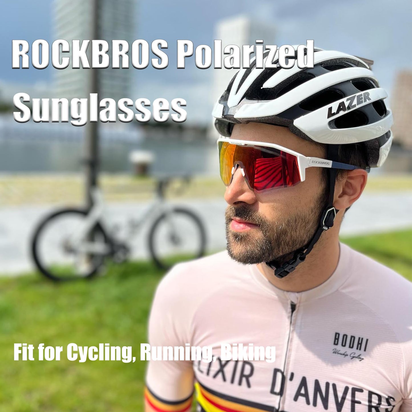 ROCKBROS Polarized Sunglasses Lightweight UV400 Protection Adjustable Fit