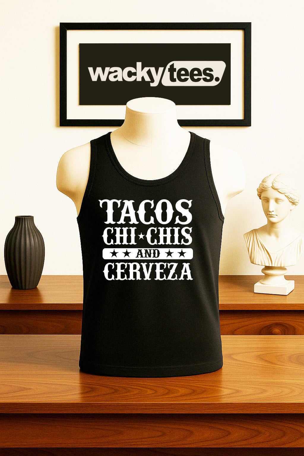Tacos ChiChis Boobs and Cerveza Beer Adult Humor Funny Graphic Tee Shirt