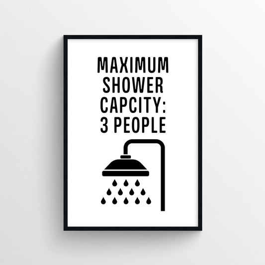 Shower Capacity Bathroom Poster