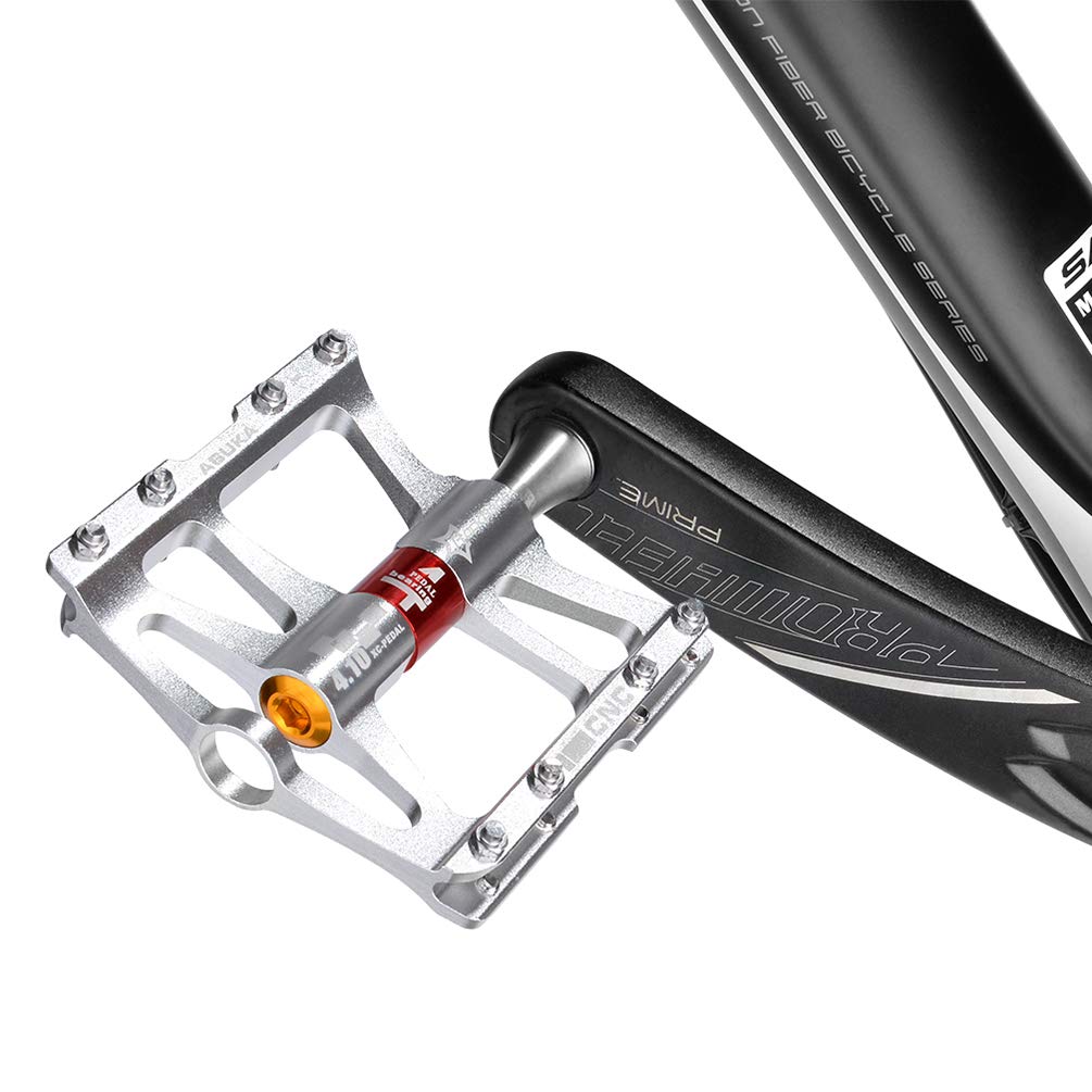 ROCKBROS 4 Bearings Mountain MTB Bike Pedals Platform Flat Aluminum Alloy 9/16"