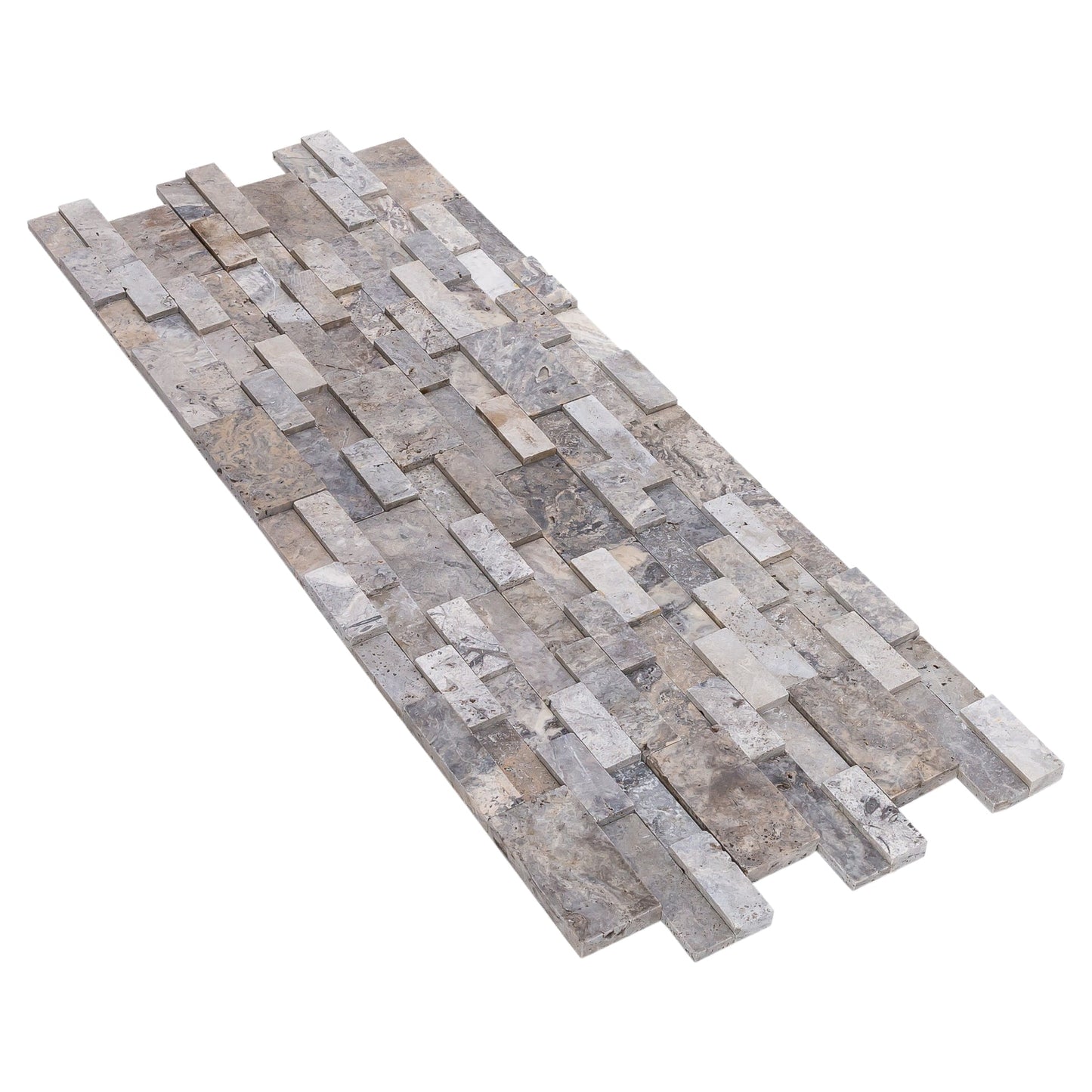 Silver Ledger 3D Panel 6"x24" Natural Travertine Wall Tile - Full Truckload