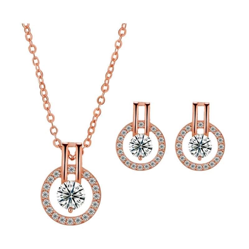 Cubic Zirconia Necklace and Earring Set