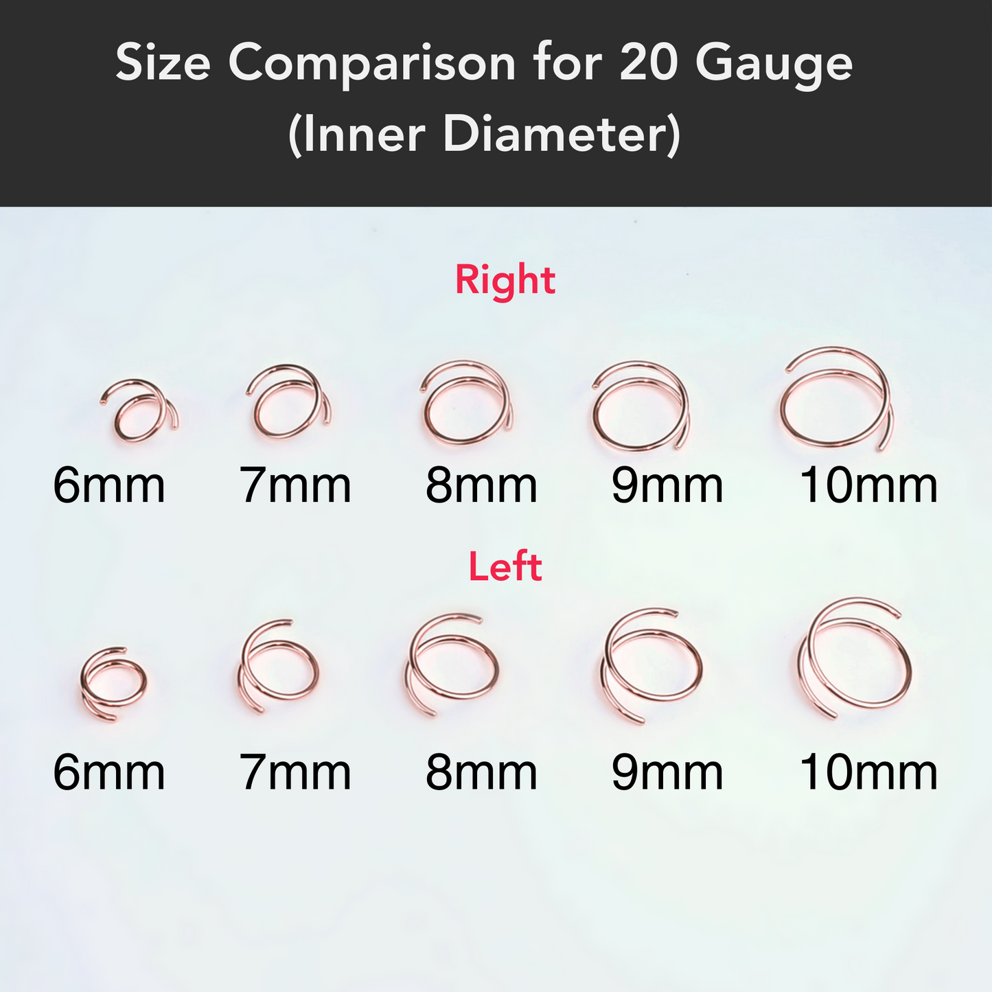 Double Hoop Nose 14k Yellow Gold Filled Spiral Nose Ring 20G 8mm Right