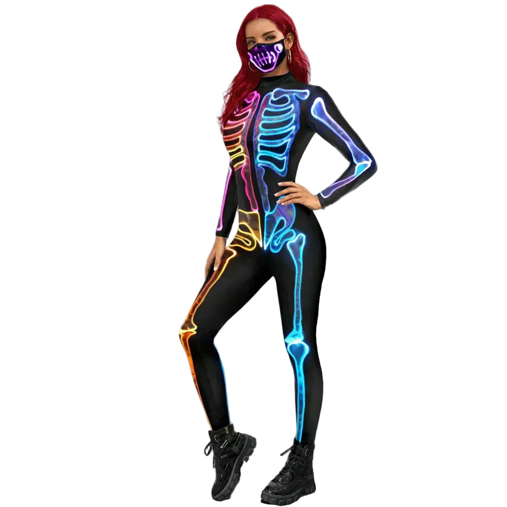 Skeleton 3D Printed Zombie Cosplay Zentai Jumpsuit – Unisex Halloween Carnival Costume Set for Adults & Children - Premium Cosplay Costumes from Lizard Vigilante - Just $52.99! Shop now at Lizard Vigilante