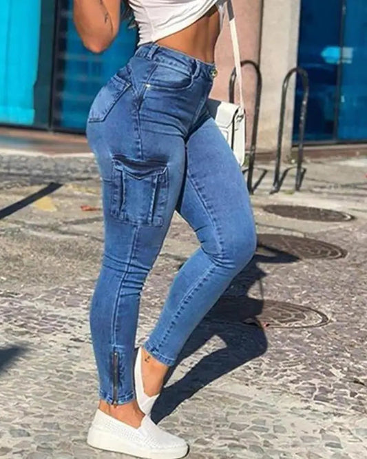 Sky-High Confidence Skinny Jeans – High-Waist, Sleek, and Effortlessly Chic - Premium jeans from Lizard Vigilante - Just $7.99! Shop now at Lizard Vigilante