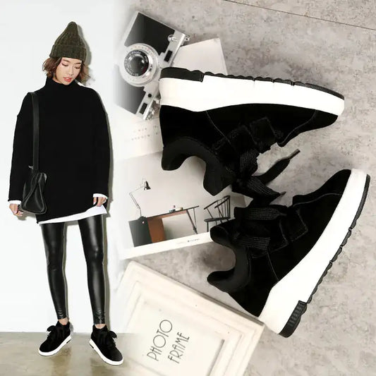 Korean Casual Shoes, Plush Sports Shoes, Thick Sole