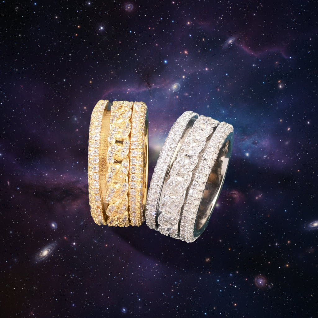 Solid Spinning Cuban Ring For Men Hip Hop RINGS Gold Color Ice Out Cubic Zirconia Fashion Rock Jewelry Gift - Premium  from Lizard Vigilante - Just $31.99! Shop now at Lizard Vigilante