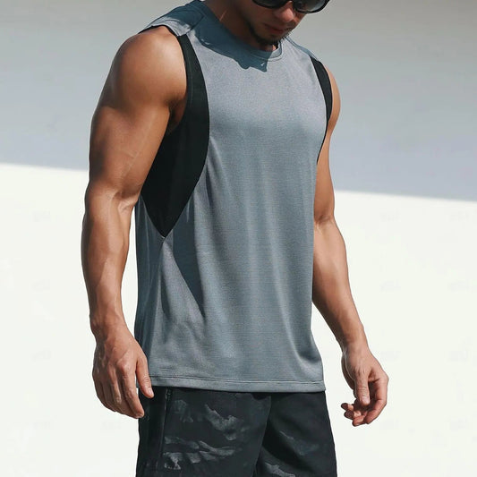 Summer Quick Dry Breathable Men's Tank Tops Fashion Gym T-shirt Casual Comfortable Man Sleeveless Shirt Outdoor Run Fitness Vest - Premium  from Lizard Vigilante - Just $7.99! Shop now at Lizard Vigilante