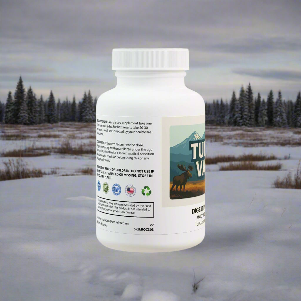 Supplement bottle with label on a white background