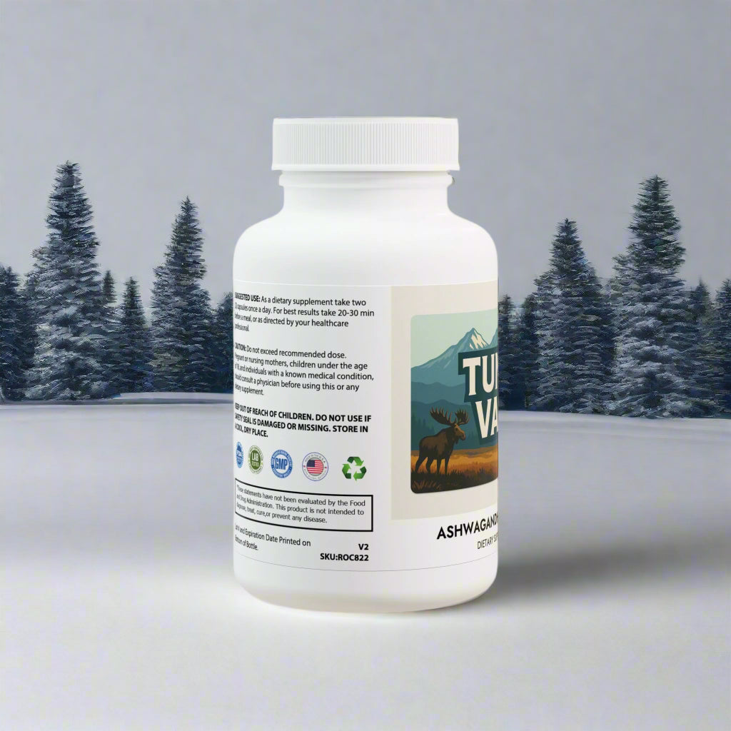 Supplement bottle with label on a white background