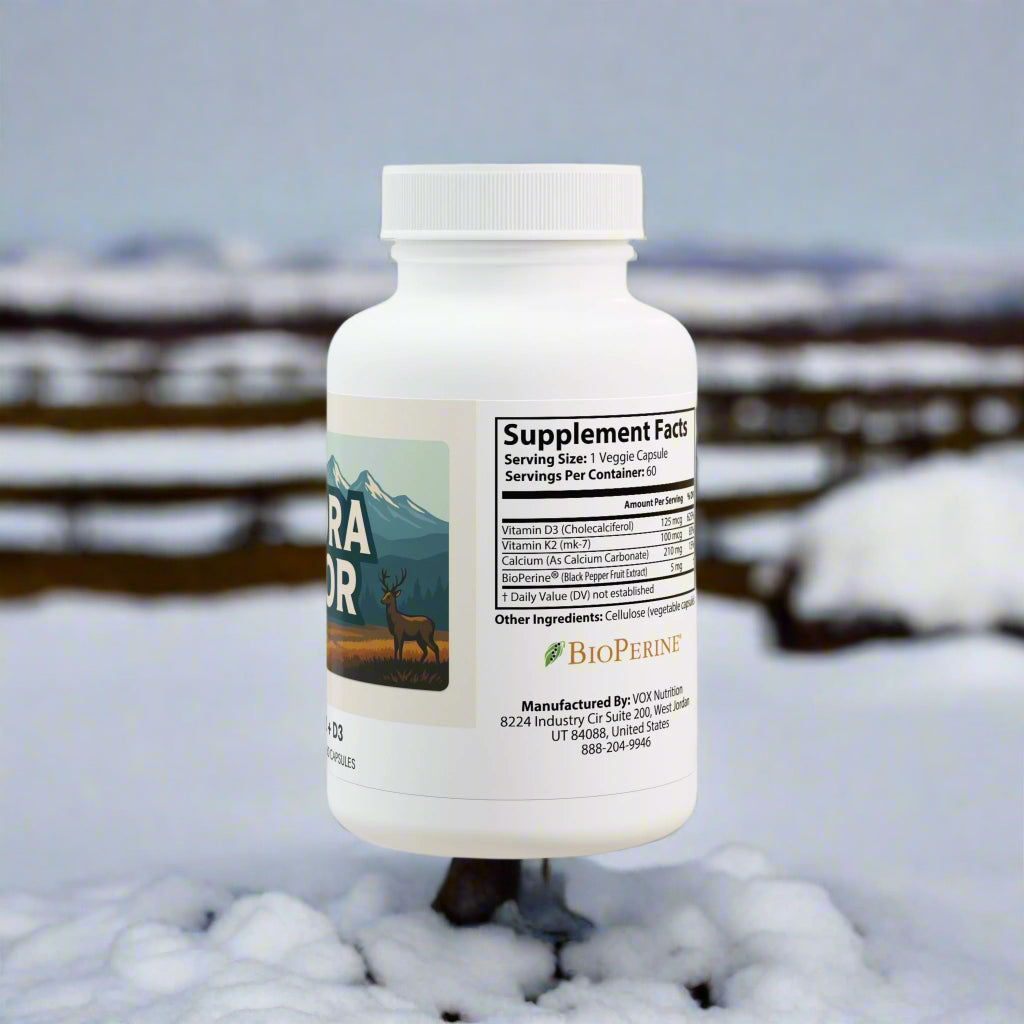 Supplement bottle with label on a white backgrounders