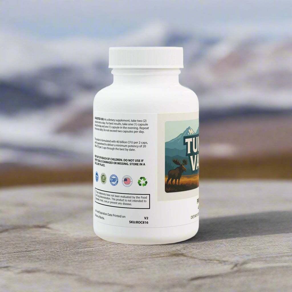 Supplement bottle with label on a white background