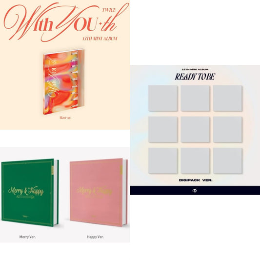Twice - With You-Th (Blast Ver.) & Merry & Happy & Ready To Be (12Th Mini Album) Digipack Version - CD Bundle