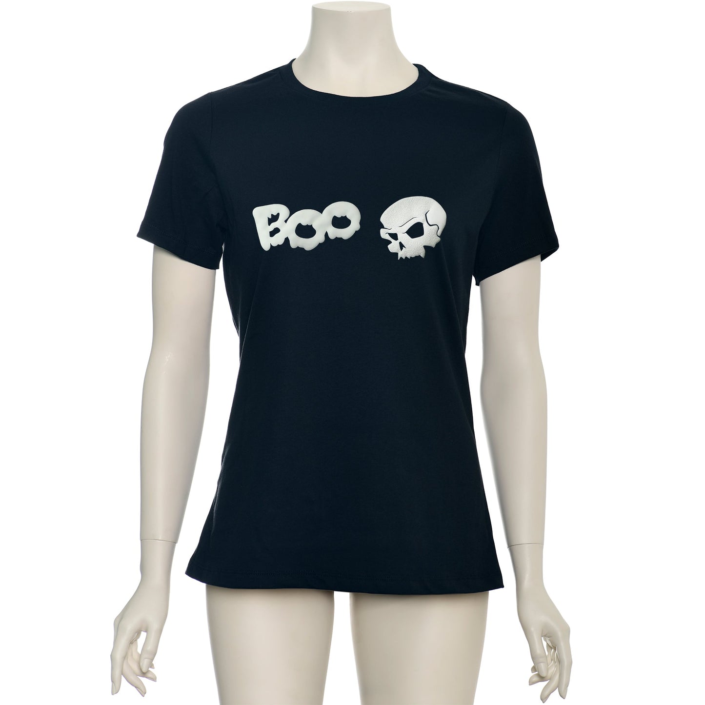 Skull Boo Glow in the Dark Puff Halloween Tee Shirt