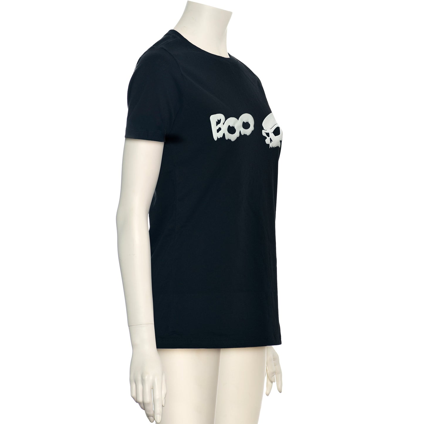 Skull Boo Glow in the Dark Puff Halloween Tee Shirt