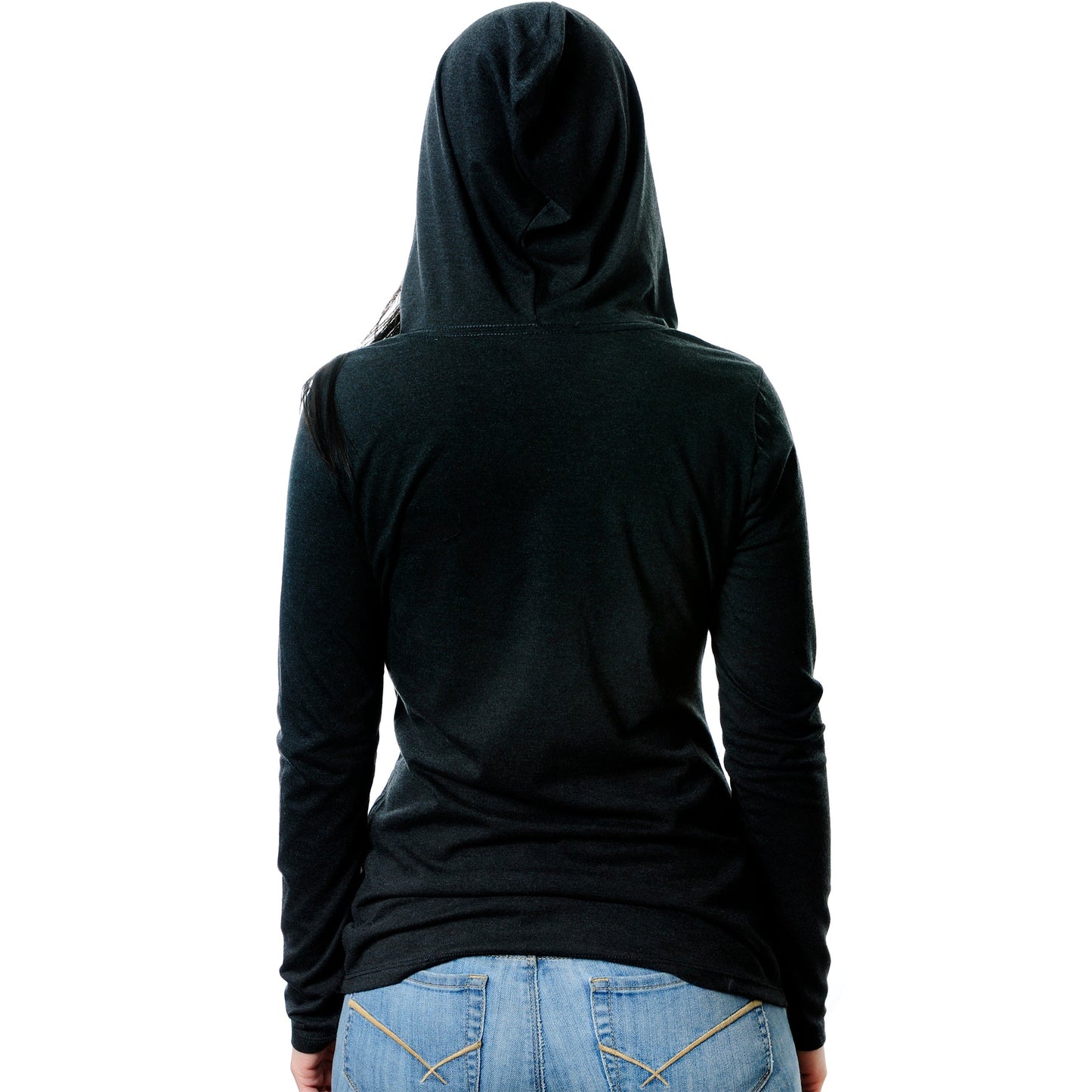 Halloween Glow in the Dark Ghost Boobies Tee Tapered Long Sleeve Hoodie